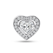 Load image into Gallery viewer, Heart Diamond Stud Earrings