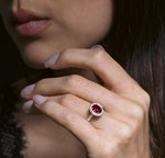 Load image into Gallery viewer, Brilliant Cut Spinel With Diamond Halo