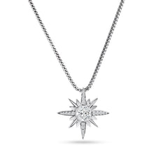 Load image into Gallery viewer, Sunburst Platinum Star Diamond Necklace