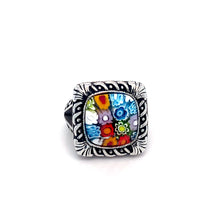 Load image into Gallery viewer, Murano Glass Silver Ring