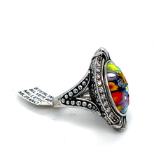Load image into Gallery viewer, Murano Glass Silver Ring