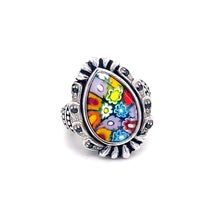 Load image into Gallery viewer, Murano Glass Silver Ring