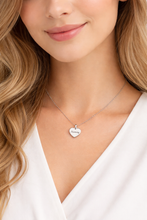 Load image into Gallery viewer, Custom Name "MOMMY" Heart engraved Pendant Necklace Set in 14K White Gold