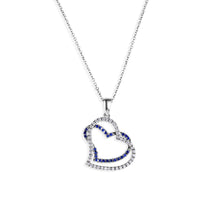 Load image into Gallery viewer, Blue Sapphire & Diamond Heart Necklace