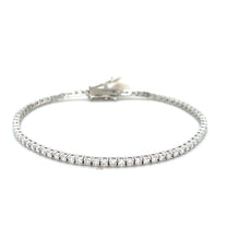 Load image into Gallery viewer, Diamond Tennis Bracelet with 57 Diamonds Set in 14K White Gold