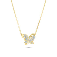 Load image into Gallery viewer, Pave Set 3-D Butterfly Diamond Necklace