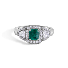Load image into Gallery viewer, Colombian Emerald & Diamond Ring