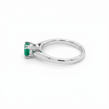 Load image into Gallery viewer, Oval Colombian Emerald Ladies Ring Set in 14K White Gold
