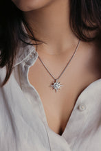 Load image into Gallery viewer, Sunburst Platinum Star Diamond Necklace