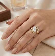 Load image into Gallery viewer, 2.05CT Lab Grown Marquise Brilliant Diamond Center Ladies Ring Set in 14K Yellow Gold