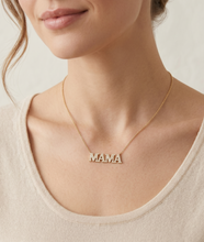 Load image into Gallery viewer, Custom "MAMA" Name Necklace with 128 Round Diamonds Set in 14K Yellow Gold