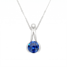 Load image into Gallery viewer, 2CT Checkered Tanzanite Pendant Set in 14K White Gold Chain