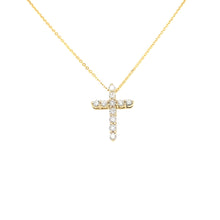 Load image into Gallery viewer, Yellow Gold Diamond Cross Pendant