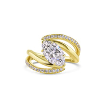 Load image into Gallery viewer, 2.05CT Lab Grown Marquise Brilliant Diamond Center Ladies Ring Set in 14K Yellow Gold