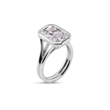 Load image into Gallery viewer, 4.22CT Radiant Bezel Lab Grown Diamond Ring set in 14K White Gold