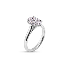 Load image into Gallery viewer, Oval Lab Grown Brilliant Solitaire Ring set in 14K White Gold