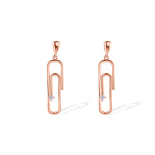 Load image into Gallery viewer, Paperclip Diamond Earrings