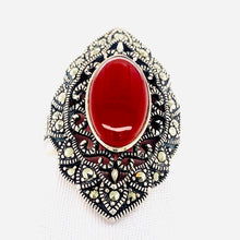 Load image into Gallery viewer, Sterling Silver Marcasite Art Deco Ring
