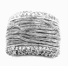 Load image into Gallery viewer, Sterling Silver and Clear CZ Cocktail Ring