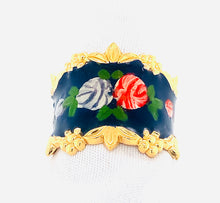 Load image into Gallery viewer, Gold and Enamel Rosebud Garden Ring