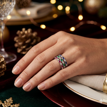 Load image into Gallery viewer, Marquise Ruby, Sapphire or Emerald Round Brilliant Eternity Diamond Band set in 14K White Gold