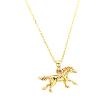 Load image into Gallery viewer, Custom Designed Horse Necklace Small in 14K Yellow Gold