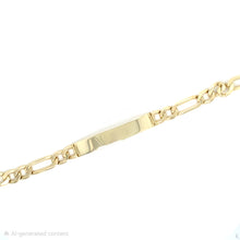 Load image into Gallery viewer, Men's ID Bracelet 14K Yellow Gold in Figaro Chain
