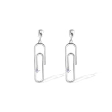 Load image into Gallery viewer, Paperclip Diamond Earrings