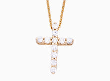 Load image into Gallery viewer, Yellow Gold Diamond Cross Pendant
