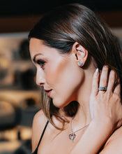 Load image into Gallery viewer, Heart Diamond Stud Earrings