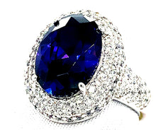 Load image into Gallery viewer, Sterling Silver Violet and Clear CZ Ring