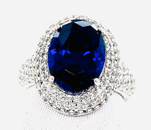 Load image into Gallery viewer, Sterling Silver Violet and Clear CZ Ring