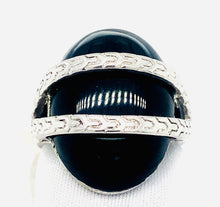 Load image into Gallery viewer, Sterling Silver And Onyx Cocktail Ring