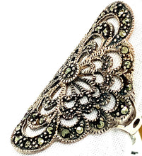 Load image into Gallery viewer, Sterling Silver Marcasite Flower Ring