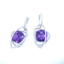 Load image into Gallery viewer, Amethyst & Diamond Earrings