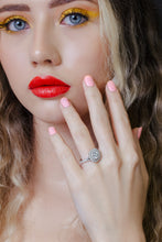 Load image into Gallery viewer, Double Halo Diamond Engagement Ring