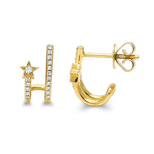 Load image into Gallery viewer, Star Diamond Cuff Earrings