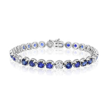Load image into Gallery viewer, Blue Sapphire & Diamond Bracelet