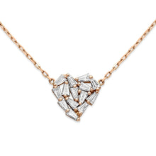 Load image into Gallery viewer, Heart Baguette Diamond Necklace