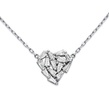 Load image into Gallery viewer, Heart Baguette Diamond Necklace