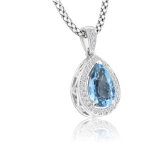 Load image into Gallery viewer, Diamond Necklace With Aquamarine