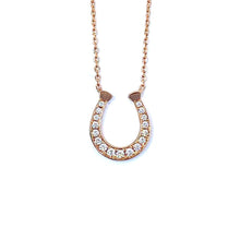 Load image into Gallery viewer, Pave Set Diamond Horseshoe Necklace