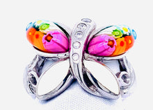 Load image into Gallery viewer, Murano Glass CZ Butterfly Ring