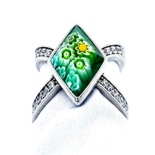 Load image into Gallery viewer, Murano Glass CZ Ring