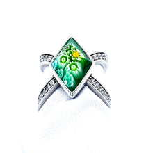 Load image into Gallery viewer, Murano Glass CZ Ring