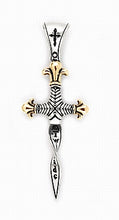 Load image into Gallery viewer, Two-tone Large Twisted Blade Dagger Pendant