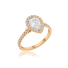 Load image into Gallery viewer, Pear Shape Halo Diamond Ring