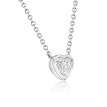 Load image into Gallery viewer, Bezel Heart Platinum Diamond Necklace