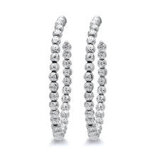 Load image into Gallery viewer, Fancy White Gold Hoop Earrings