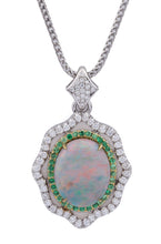 Load image into Gallery viewer, Australian Opal & Diamond Necklace
